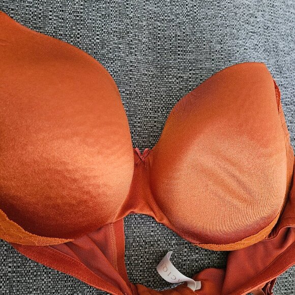 Cacique By Lane Bryant stunning support orange underwire lace bow bra 42D - Picture 7 of 8